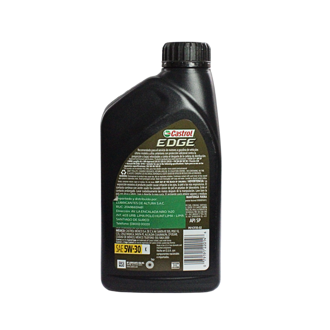 CASTROL ACEITE EDGE NEGRO 5W30 LT