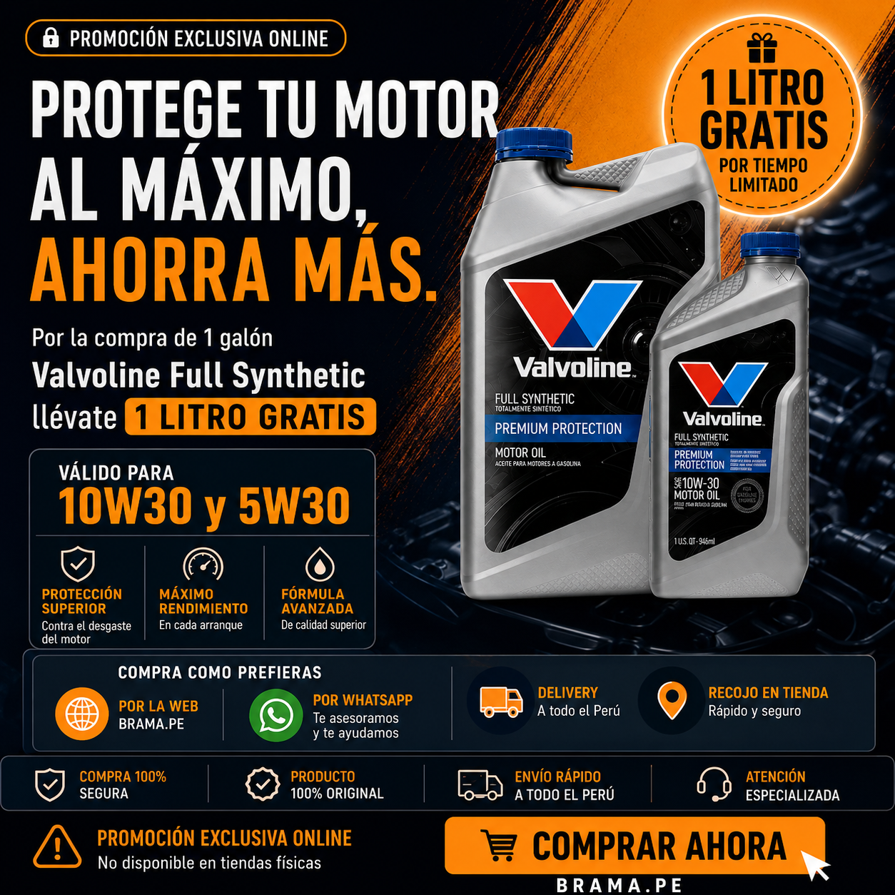 PROMO EXCLUSIVA WEB: Valvoline Full Synthetic (+ 1L GRATIS)